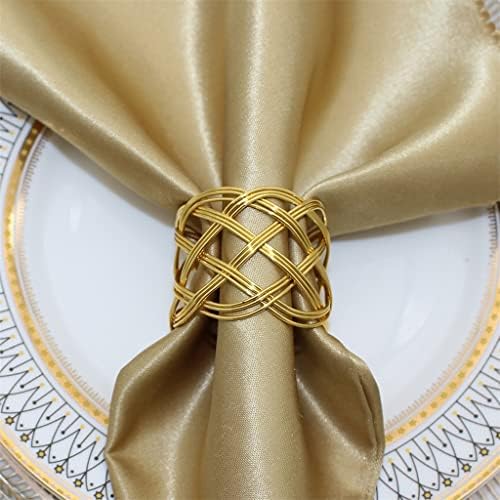 Quul злато салфетка прстени метал пресврт сервис држач за салфетка прстен за свадби вечера банкет вклучена маса декор