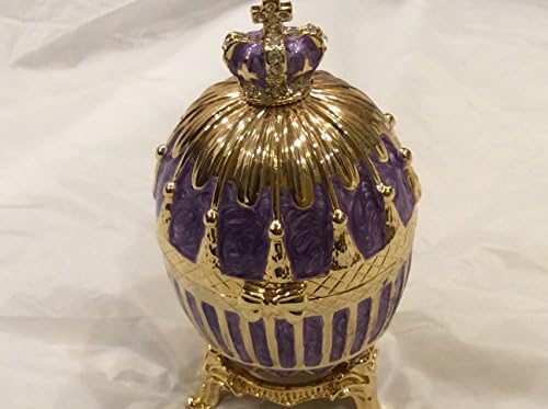 Дигитален Ангел Кралската Виолетова круна Емајлирана Фаберже јајце декор