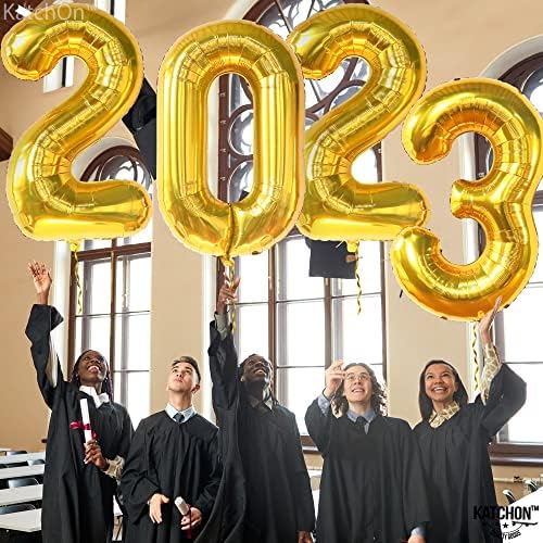 Катчон, 2023 Златни Балони Броеви-40 Инчи, Златни Украси За Дипломирање Класа од 2023 | 2023 Златни Балони, Украси За Забави За