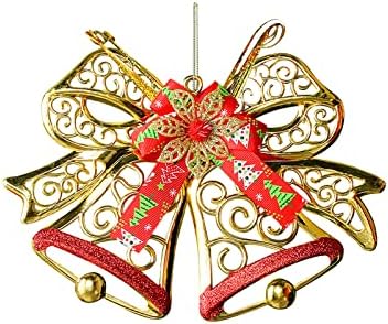 Божиќни украси новогодишни украси за елкирање на двојни sconeвончиња за изгледот на продавницата за прозорец за празник атмосфера производи