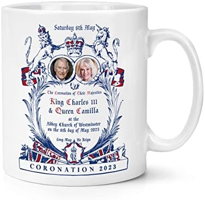 Гроздобер покана кралот Чарлс III и Камила крунисување 10oz кригла чаша кралски коморативен сувенир подарок 6 -ти мај 2023 година
