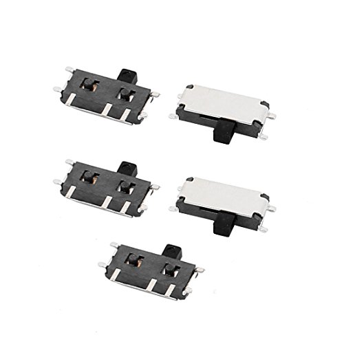 Aexit 5pcs 2 Контрола На Вратата Позиција 7P 1P2T SMT SMD Само Заклучување Мини Моќ Слајд Клучеви Прекинувач 7x2x1mm