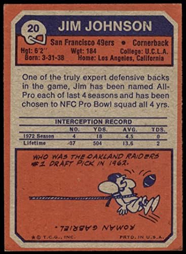 1973 Топпс 20 Jimими nsонсон Сан Франциско 49ерс NM 49ers UCLA