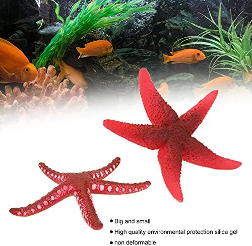 PSSOPP Starfish Силиконски вештачки украс декор Аквариум симулација светлечка декорација на starвездени риби за резервоар за риби