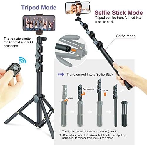 Selfie Stick & Tripod Linco. Трипод штанд за iPhone и iPad - Вклучува безжични далечински управувачи, мобилни телефони и држачи за таблети