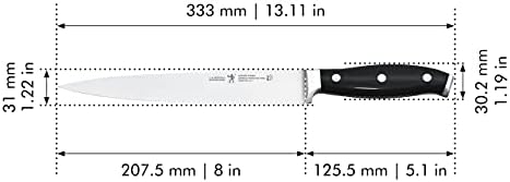 Хенкелс фалсификуван Премио, 8-инчен резба нож, црн/не'рѓосувачки челик