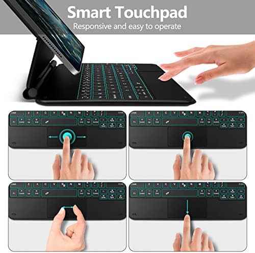 Гококо Магична Тастатура за Ipad Air 5-Ти Генерал, iPad Pro 11 2022 со Touch Trackpad, 7 Бои Безжична Тастатура Со Позадинско Осветлување за