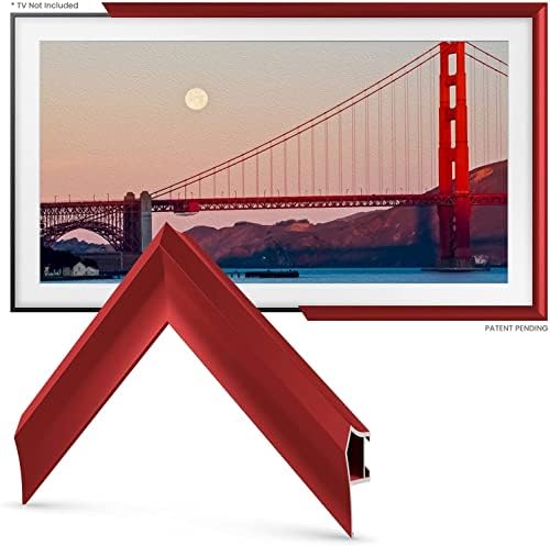 Деко ТВ рамки легура призматично - Црвена рамка на бонбони компатибилни само со ТВ Samsung The Frame