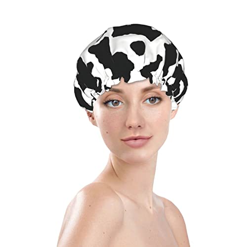 Капче за туш далматинска шема за печатење капачиња за туширање за жени кои можат да се користат двојно водоотпорни капење за туширање капа за заштита од коса