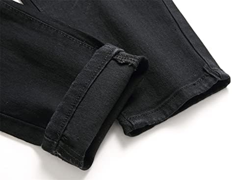 Машки искинати слаби фармерки за истегнување гроздобер потресени права панталони со тексас редовно се вклопуваат уништени панталони од џин