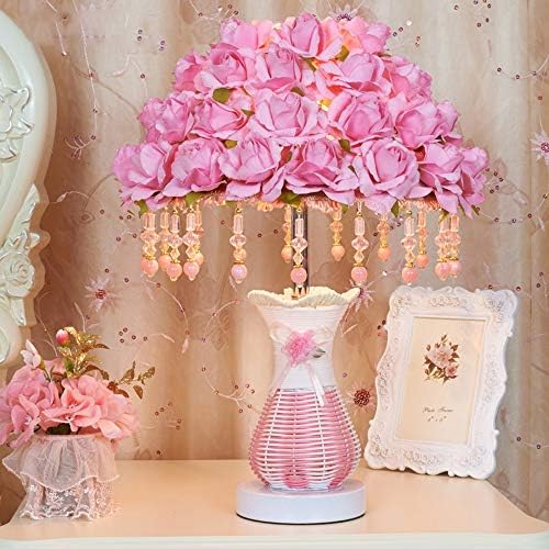 ГУОЦЦ модерен европски стил на вазна табела, вештачка роза - ламба за креативни дизајни Декоративни таблети, розови спални кревети