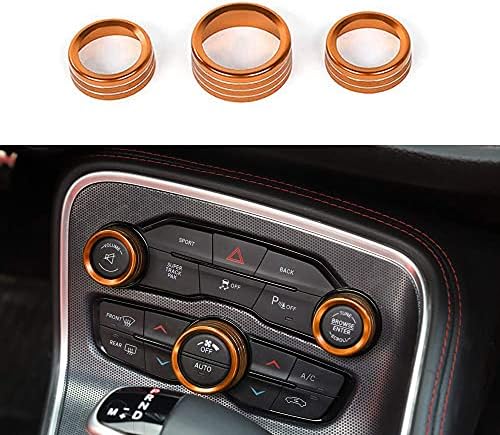 Keptrim за Challenger Charger Chrysler AC копчиња за климатик копче за климатик за 2015-2020 Dodge Challenger Charger Chrysler 300, Aluminum Orange,