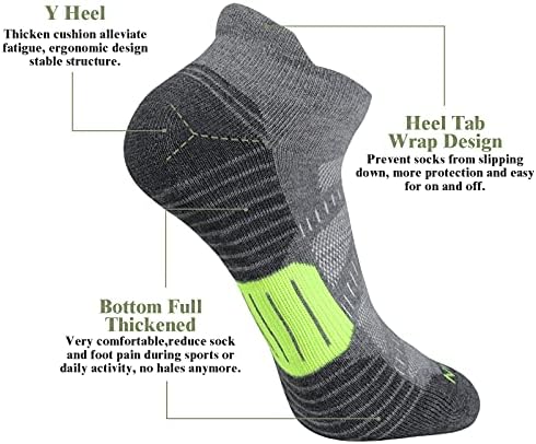 Атлетски чорапи на глуждот Коован, кои работат со перничето за дишење, со дишења со ниско ниво на табулатори - 6 пакувања
