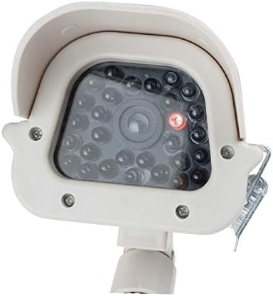 X-Dree CCTV Dummy Realistic Looking Security Camera Red LED светло предупредување соларна енергија (Cámara de Seguridad CCTV Simulada de