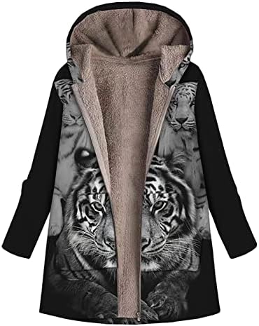 Twgone женски зимски јакна руно наредени поштенски качулка Шерпа наредени топли јакни зимска облека надворешна облека