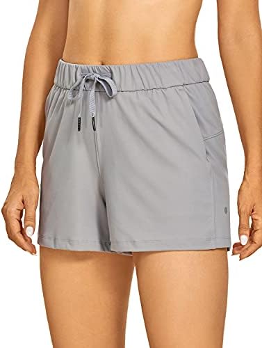 CRZ јога истегнат женски шорцеви 3,5 '' - Атлетски тренингот за пешачење шорцеви за летен голф што трча шорцеви џебови фустани случајни