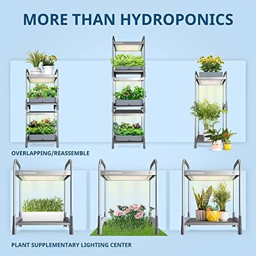Систем за растење на хидропоника Fafagrass 12 парчиња во затворен простор со 6L отстранлив резервоар, хидропонична градина со пумпа