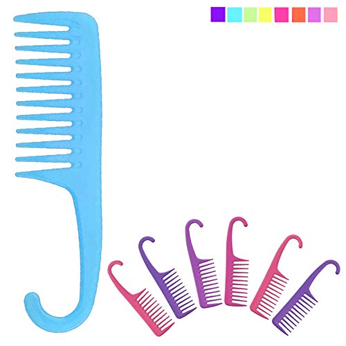 6 пакувања чешла за туширање w/кука влажна сува коса широка заби заби за миење издржлива трајна