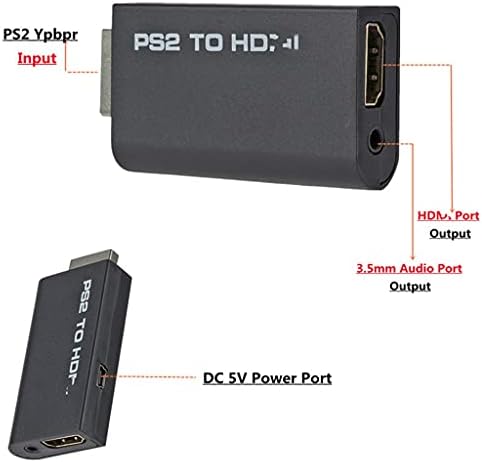 Fzzdp Пренослив PS2 до 480i/480p/576i Аудио Видео Конвертор со Излез од 3,5 mm Ги Поддржува Сите Режими На Прикажување