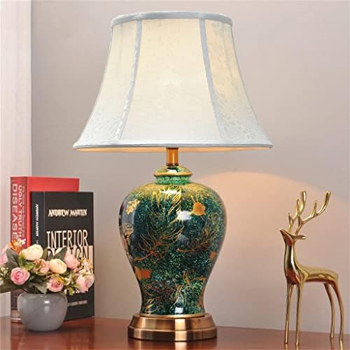 Lyе го вложи американскиот стил на американски стил пријатна романтична светлина керамичка маса за ламба за спална соба светло креветчето