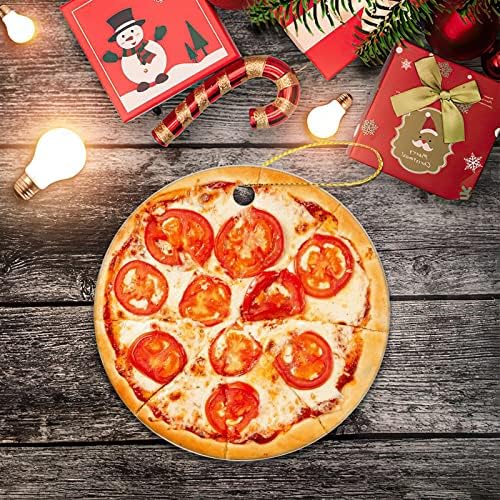 Орнаменти за пица со сирење од домати Реална храна Божиќни украси 2021 Најдобри Божиќни подароци за loversубители на храна 3 Голема елка што
