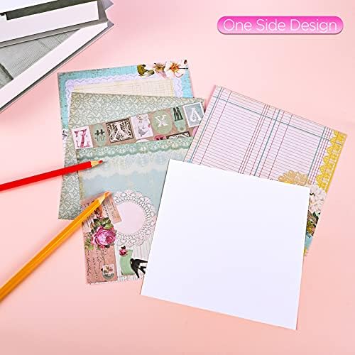 Yarumi scrapbook хартија подлога 6 × 6, пролетни теми за теми за книги, еднострана занаетчиска хартија подлога цветна обрасци
