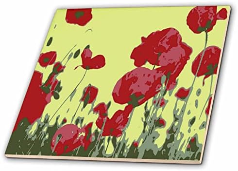3дроза Уметнички Црвени Цвеќиња На Сеќавање Вектор-Плочки