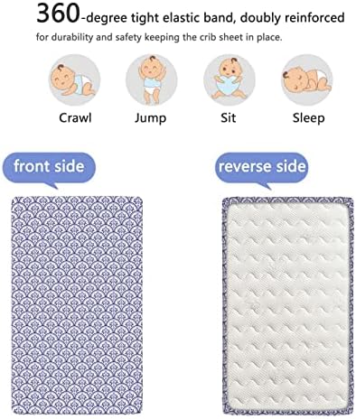 Кралско сино тематски опремени мини чаршафи, преносни мини креветчиња со меки и дишечки постелнини-столбови за момче или соба за девојчиња