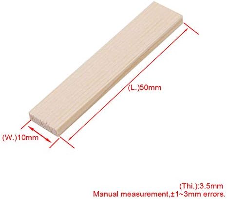 Homswitch 50mm/1.97inch Нежните квадратни бамбус дрвени блок стапчиња за DIY занаети резба дрво модел зграда пакет од 10