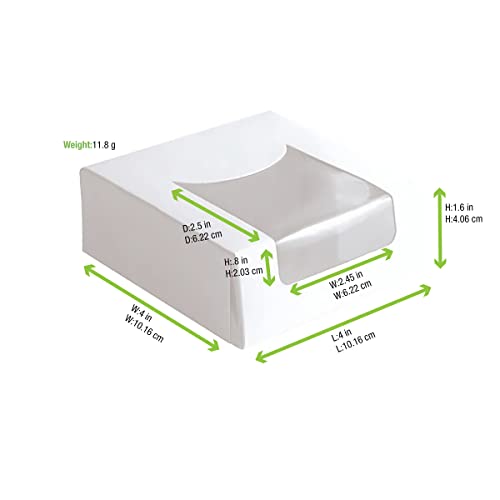 Кутии за тесто од бело квадрат со прозорец, Пакнвуд - бела кутија за третман 209PAT100J