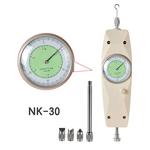CNYST Dial Force Meanter Meter Type Type Push Tester Tester со 2 единечен дисплеј N/kg максимум за мерење на оптоварување 30N/3kg