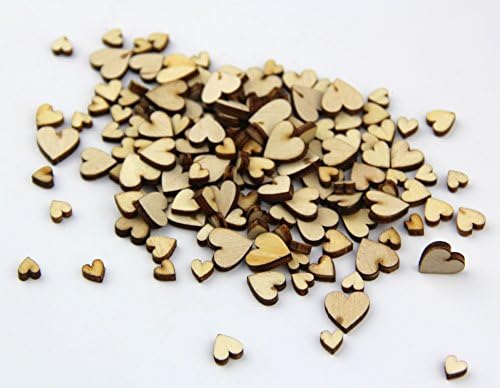Рејлинидо мешана големина чиста боја Мала дрвени копчиња во форма на срце, изработувајќи шиење DIY приближно 100 парчиња