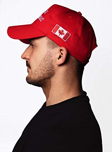 Mapox Corp. Канада е веќе одлична капа со канадско знаме прилагодлива за бејзбол капа црвена