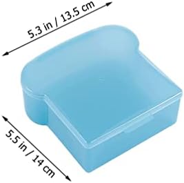 Зеродеко 4 парчиња Сендвич Контејнери Тост Форма Сендвич Кутија Кутија За Чување Храна Со Капак Кутија За Торта Бенто Кутија