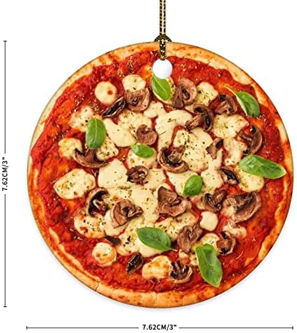 Печурки за пица украси Пица со сирење печурки Божиќни украси 3 кои се реализираат реални украси за храна за украси на новогодишни