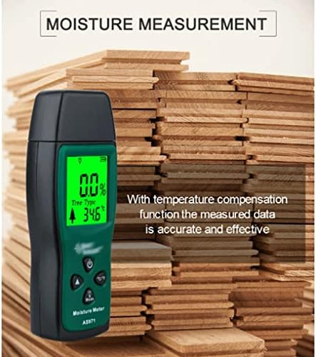 Quanjj мерач на дрва мерач за влажност Тестер за влажност на дрва, дигитален мерач за дигитален метар Анализатор на wallидови од 2%~ 70%