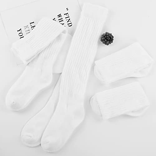 Витвот 3 Пара Женски Чорапи За Чорапи Памучно Плетено Колено Со Висока Големина на Чорап за Скринч 6-11
