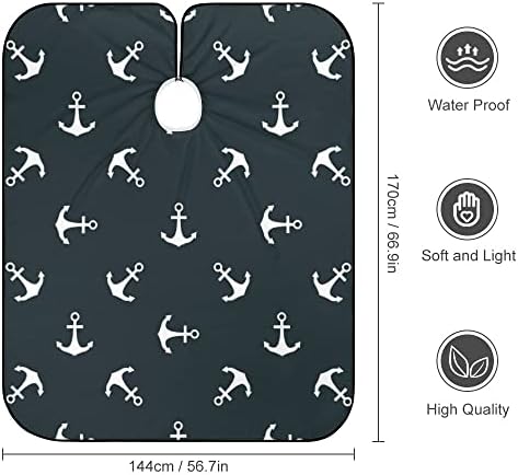 Кејп за сечење на косата за мажи, сидра шема изолирана голема наметка за фризура со прилагодливо затворање водоотпорен салон