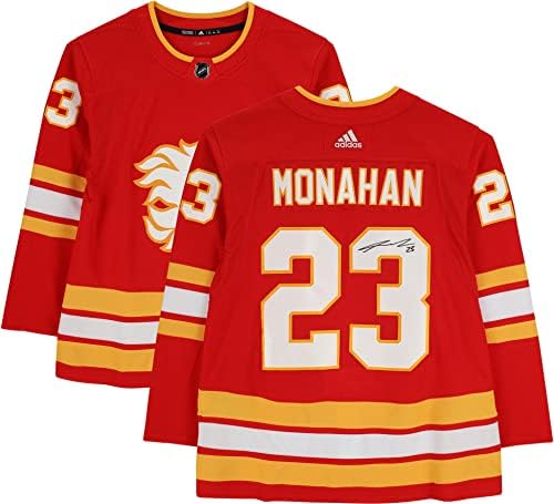 Шон Монахан Калгари го пламеше автограмираниот црвен алтернатива Адидас автентичен дрес - автограмирани дресови на НХЛ