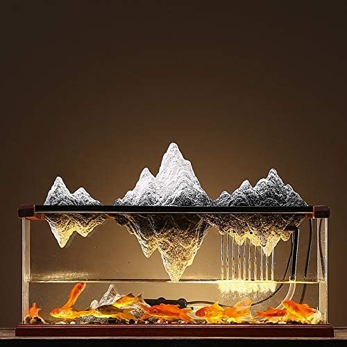 Wpyyi риба резервоар дневна соба канцеларија транспарентна десктоп дома креативна керамичка рокерија што тече вода мала златна риба резервоар
