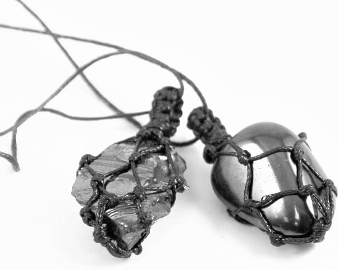 Карелиан наследство Елита Шунгит Ввршеност | Минималистички накит со црн кристал | Дефанзивец за заштита на штит ѓердан суров