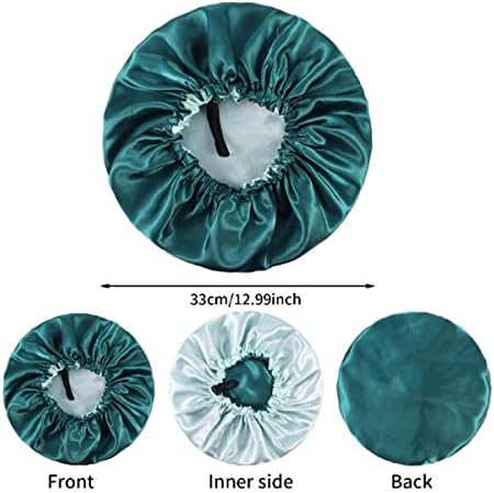 Capенски свилен хауб сатен за сатен за спиење со двојно слој прилагодлив еластичен опсег за спиење за виткана коса