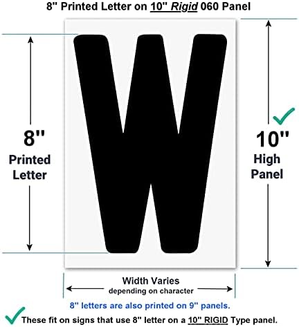 8 ”На 10 инчи марки букви за знаци на отворено, 8 буква отпечатена на 10 висока должина од 0,060 мелници, цврсто акрилен панел, за