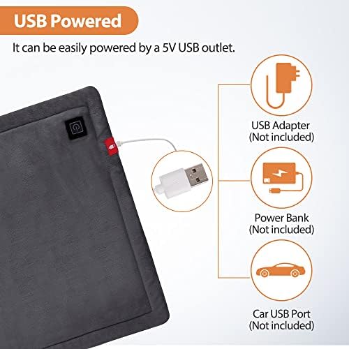 Усогласена подлога за греење на USB за автомобил + USB подлога за греење
