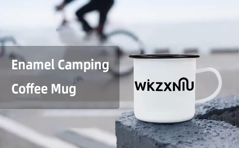 Wkzxniu емајл кампување кафе кригла со рачка, камп за кафе 12oz мали чаши за чај од емајл за активности во затворен и отворен простор, 350 мл