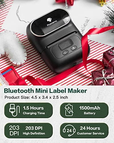 Производител на етикети со Bluetooth со 3 ролни со 3 ролни 1,18 x 0,79 ， Bluetooth Термички етикета Производител печатач за облека, накит,
