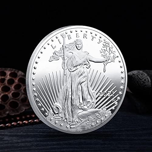 2021 Бесплатна Женска Сребрена Комеморативна Монета Од Орел Со Капак Долари Нециркулирана Монета За Криптовалути