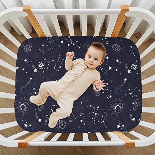 Umiriko Constellation Pack n Play Baby Play Playard Sheets, Mini Crib Sheet for Boys Girls Player Matteress Cover 20204045