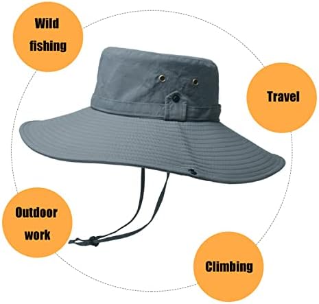 KeyDuacu Unisex Suns Sunscreen Водоотпорна УВ заштита Широки рибари за рибар лето планинарска капа на плажа