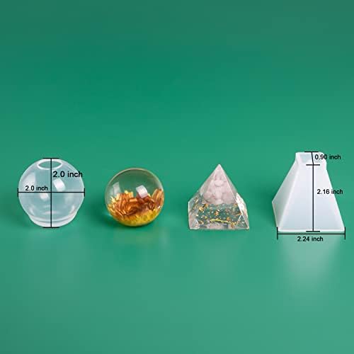 Калапи за силиконски смола од близу 5 парчиња, вклучително и сфера ， пирамида ， коцка ， кула, конусен епоксиден силиконски